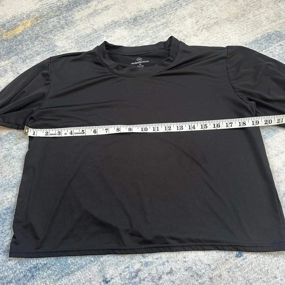 Realessentials Running Top Relaxed Fit Black Long Sleeve Activewear Tee Size M - Picture 4 of 6